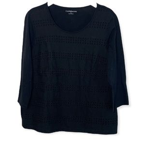 Women’s size large black quarter sleeve top